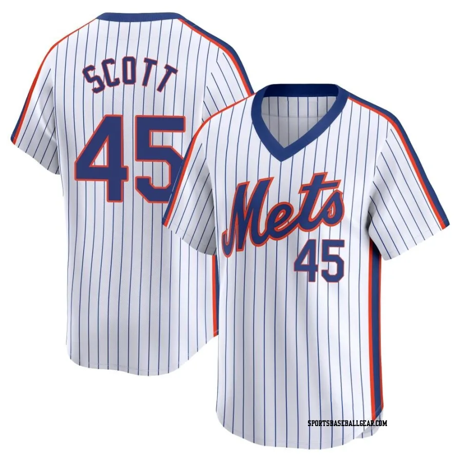 Christian Scott Men's New York Mets White Limited Cooperstown Collection Jersey