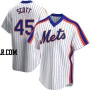 Christian Scott Men's New York Mets White Replica Home Cooperstown Collection Jersey