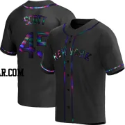 Christian Scott Youth New York Mets Black Holographic Replica Alternate Jersey