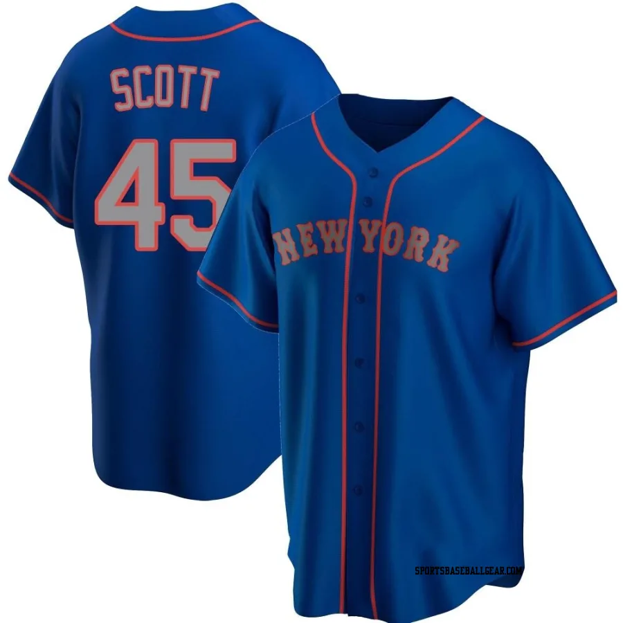 Christian Scott Youth New York Mets Royal Replica Alternate Road Jersey