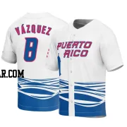 Christian Vazquez Men's Puerto Rico Baseball White Replica 2023 World Baseball Classic Jersey