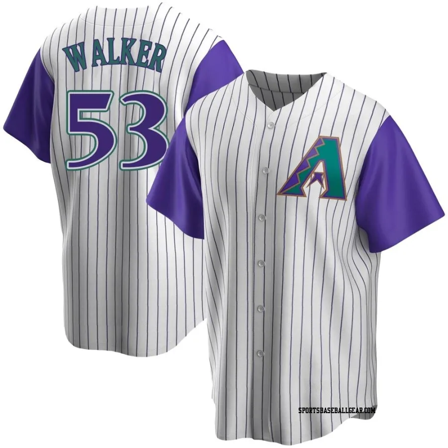 Christian Walker Men's Arizona Diamondbacks Cream/Purple Replica Alternate Cooperstown Collection Jersey