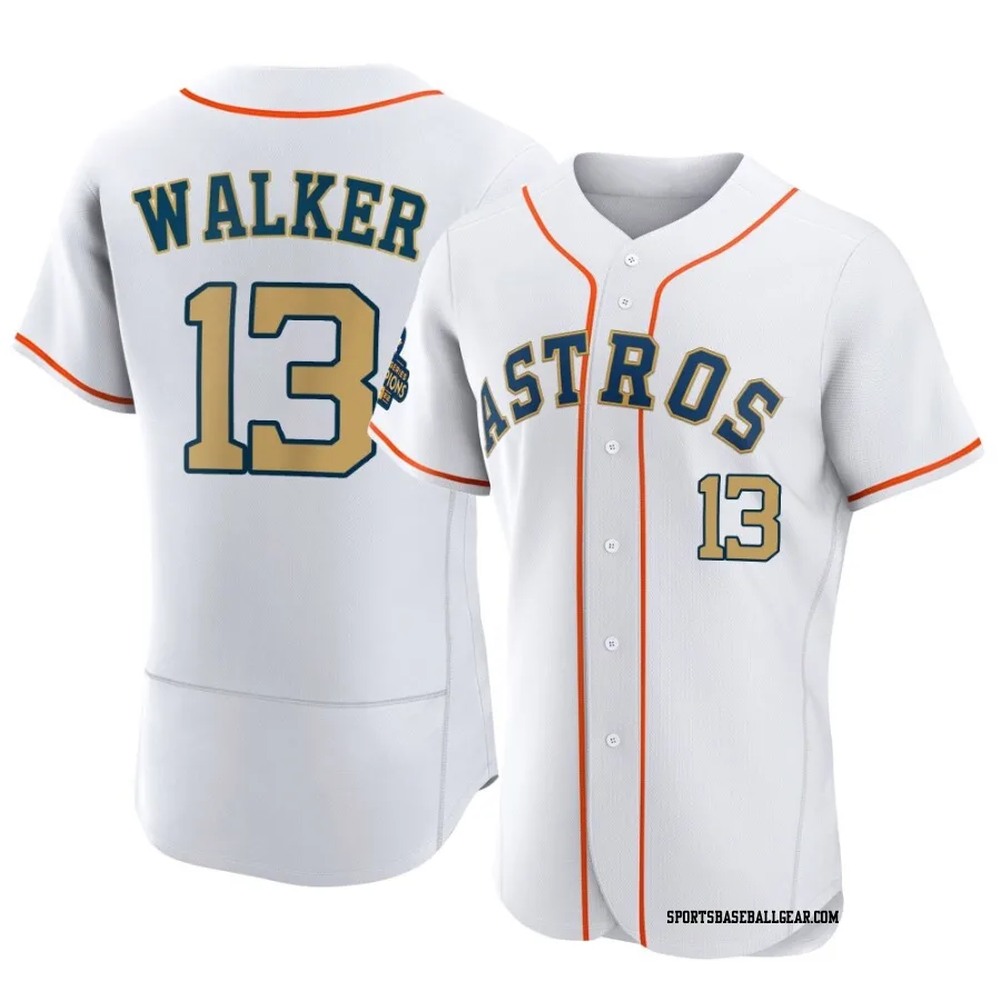 Christian Walker Men's Houston Astros Gold Authentic White 2023 Collection Jersey