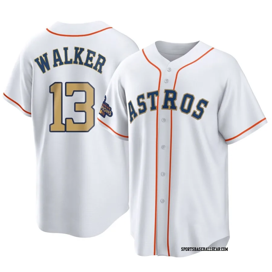 Christian Walker Men's Houston Astros Gold Replica White 2023 Collection Jersey