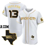 Christian Walker Men's Houston Astros White/Gold Authentic 2023 Space City Ready 2 Reign Flex Base Jersey