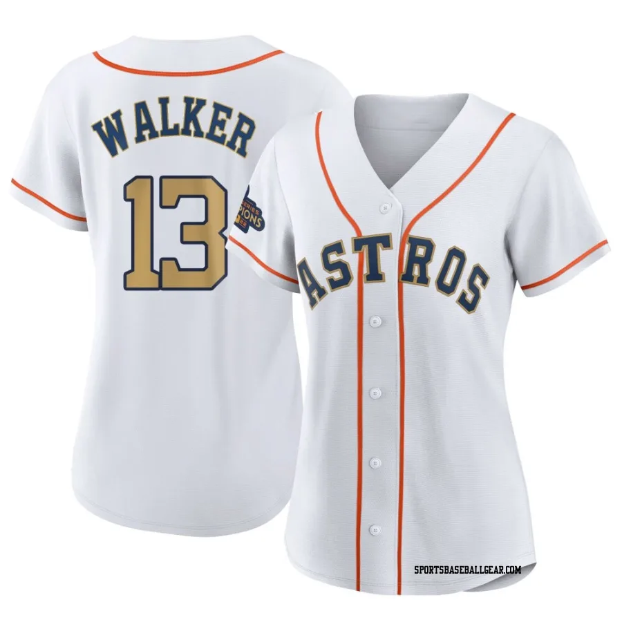 Christian Walker Women's Houston Astros Gold Authentic White 2023 Collection Jersey