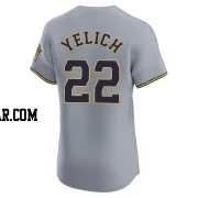 Christian Yelich Men's Milwaukee Brewers Gray Elite Road Jersey