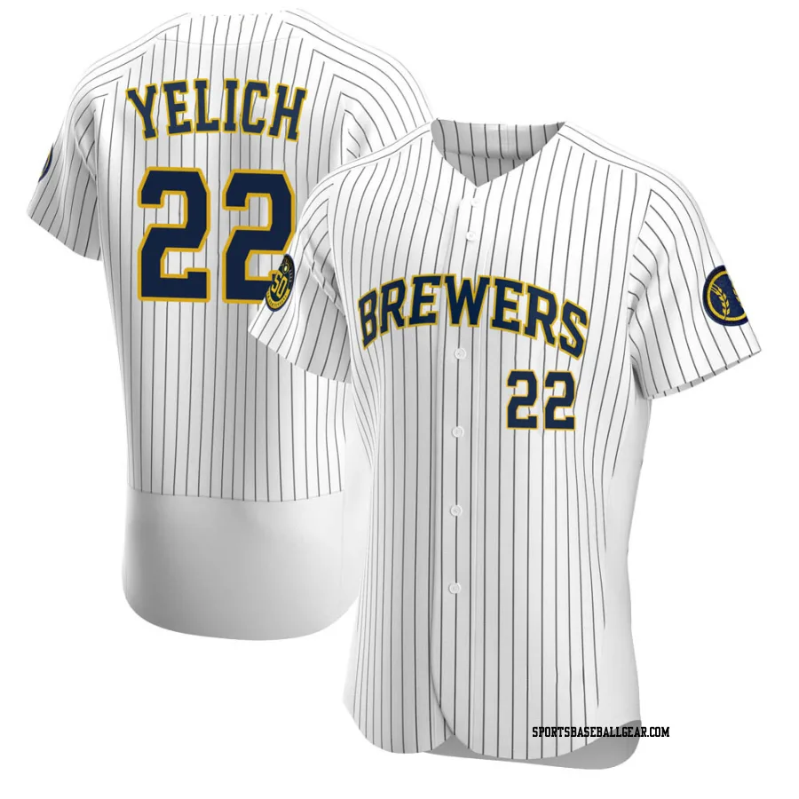 Christian Yelich Men's Milwaukee Brewers White Authentic Alternate Jersey