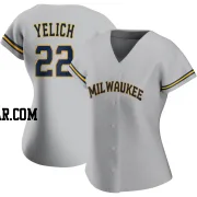 Christian Yelich Women's Milwaukee Brewers Gray Authentic Road Jersey