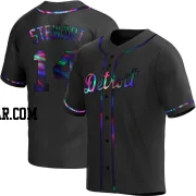 Christin Stewart Men's Detroit Tigers Black Holographic Replica Alternate Jersey