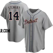 Christin Stewart Men's Detroit Tigers Gray Replica Road Jersey