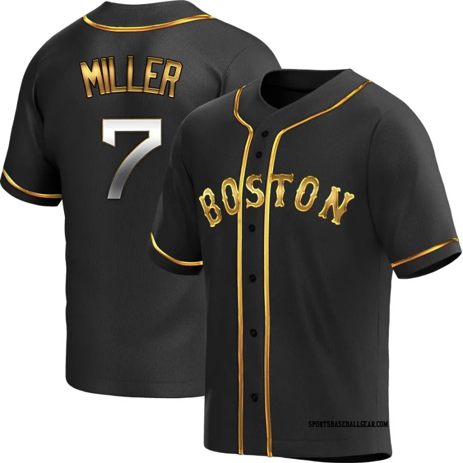 Christopher Miller Men's Boston Red Sox Black Golden Replica Alternate Jersey