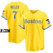 Christopher Miller Men's Boston Red Sox Gold/Light Replica Blue 2021 City Connect Player Jersey