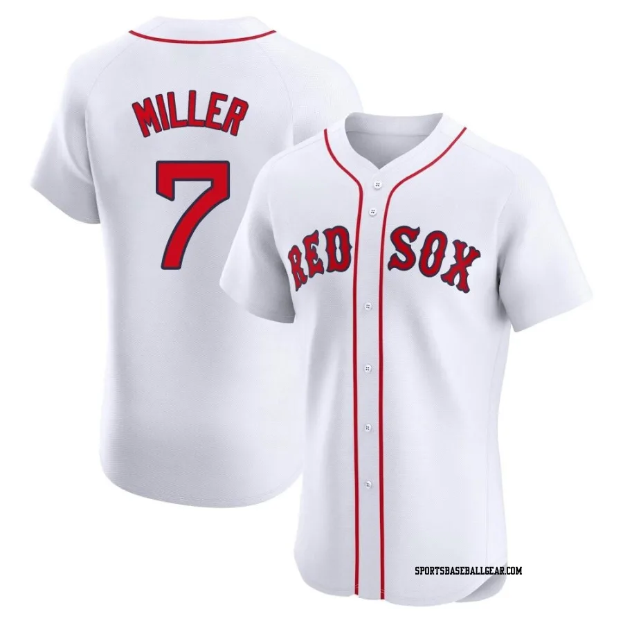 Christopher Miller Men's Boston Red Sox White Elite Home Patch Jersey