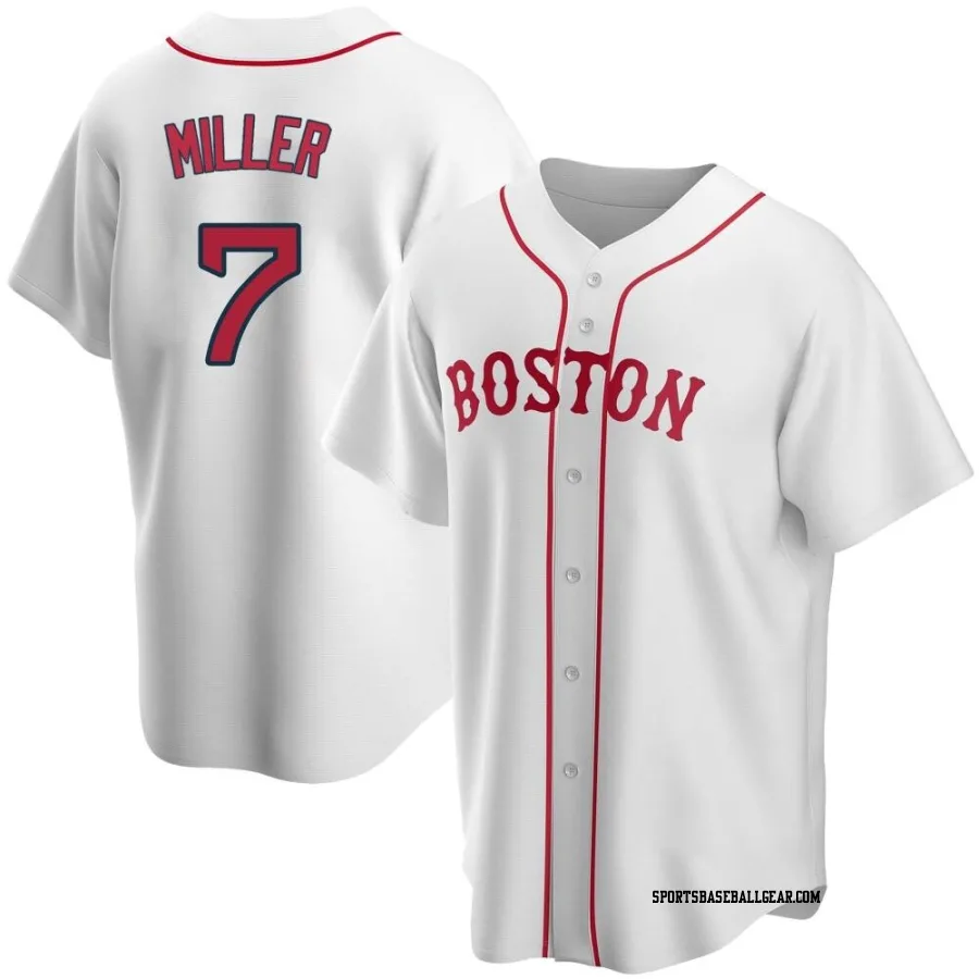 Christopher Miller Men's Boston Red Sox White Replica Alternate Jersey