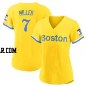 Christopher Miller Women's Boston Red Sox Gold/Light Authentic Blue 2021 City Connect Player Jersey