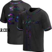 Christopher Morel Men's Tampa Bay Rays Black Holographic Replica Alternate Jersey