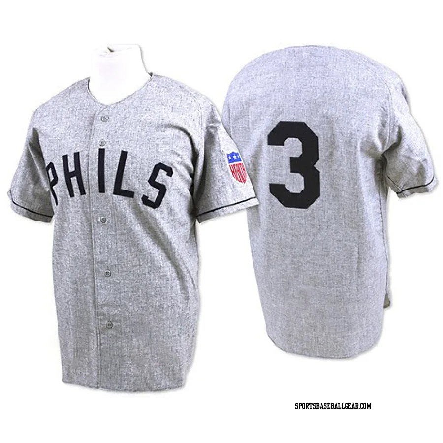 Chuck Klein Men's Philadelphia Phillies Grey Authentic 1942 Throwback Jersey