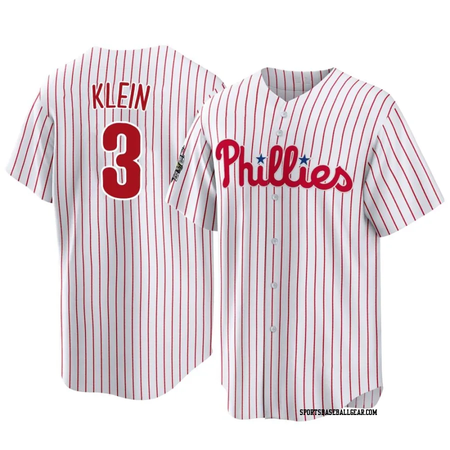 Chuck Klein Men's Philadelphia Phillies White Replica 2022 World Series Home Jersey