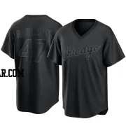 Chuckie Robinson Men's Chicago White Sox Black Replica Pitch Fashion Jersey