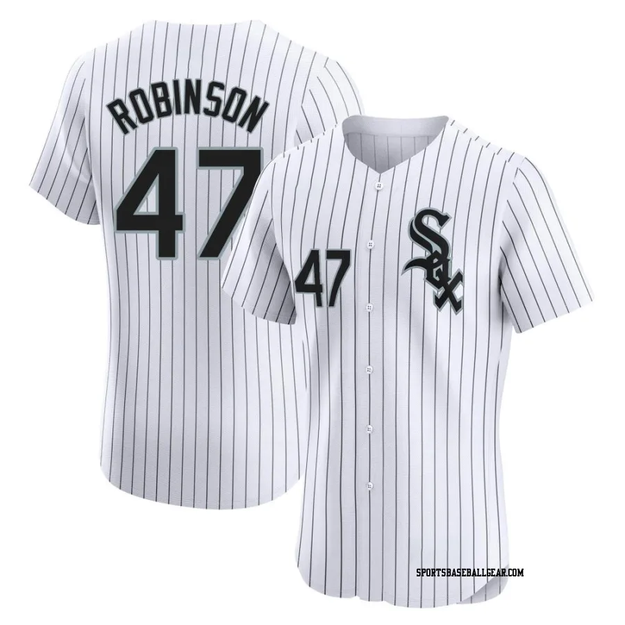 Chuckie Robinson Men's Chicago White Sox White Elite Home Jersey