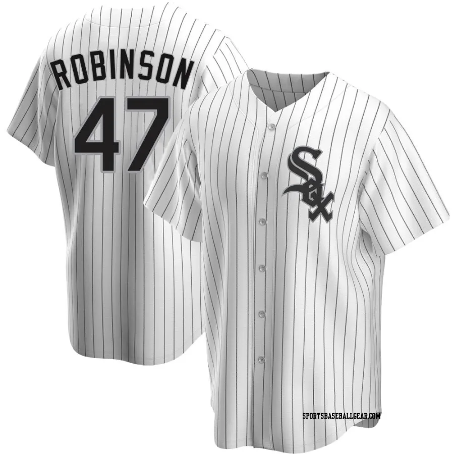 Chuckie Robinson Men's Chicago White Sox White Replica Home Jersey