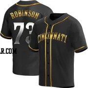 Chuckie Robinson Men's Cincinnati Reds Black Golden Replica Alternate Jersey