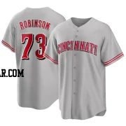 Chuckie Robinson Men's Cincinnati Reds Gray Replica Road Jersey