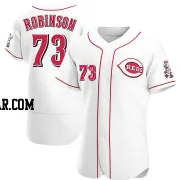 Chuckie Robinson Men's Cincinnati Reds White Authentic Home Jersey