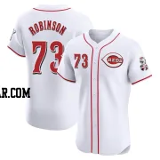 Chuckie Robinson Men's Cincinnati Reds White Elite Home Jersey