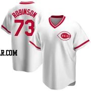 Chuckie Robinson Men's Cincinnati Reds White Replica Home Cooperstown Collection Jersey