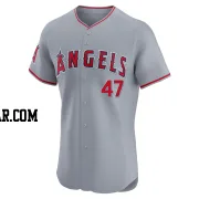 Chuckie Robinson Men's Los Angeles Angels Gray Elite Road Jersey