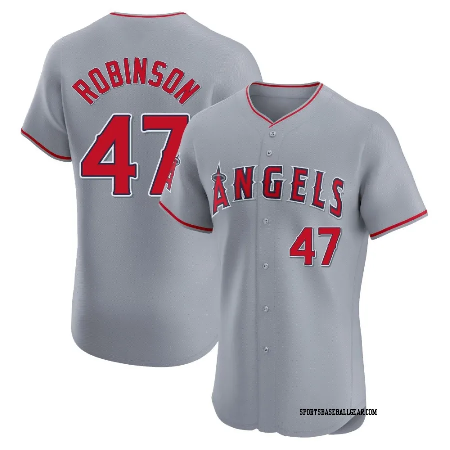 Chuckie Robinson Men's Los Angeles Angels Gray Elite Road Jersey