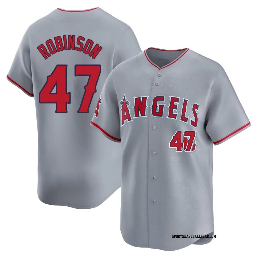 Chuckie Robinson Men's Los Angeles Angels Gray Limited Away Jersey