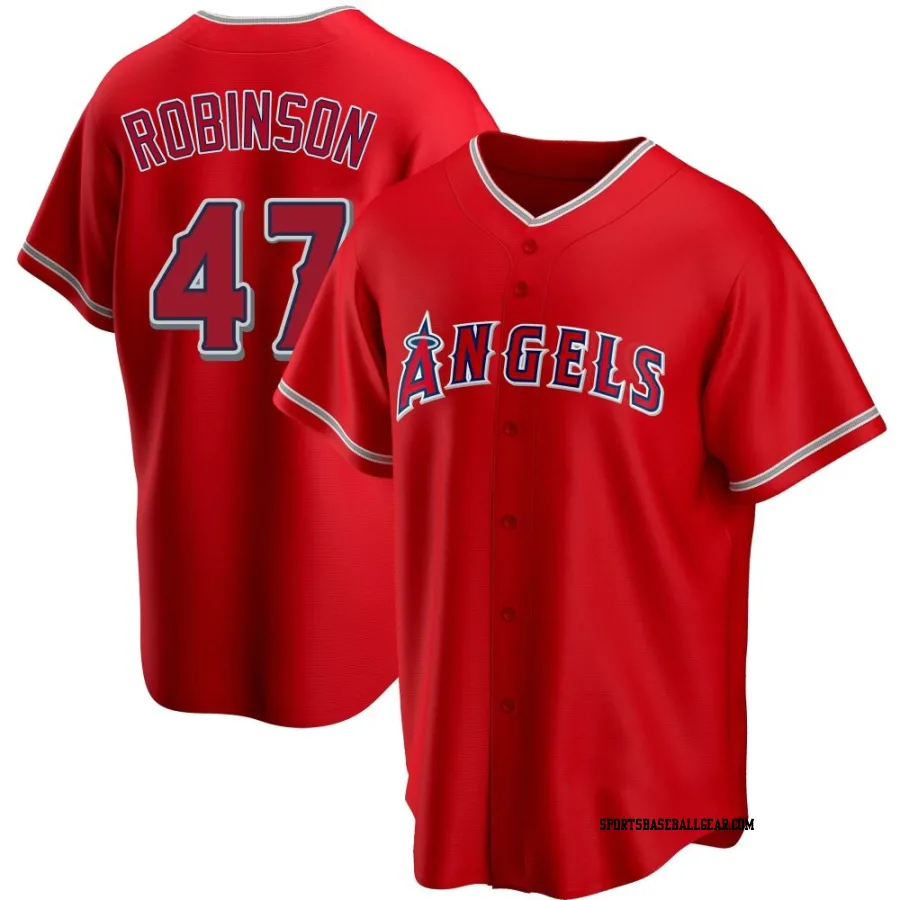 Chuckie Robinson Men's Los Angeles Angels Red Replica Alternate Jersey