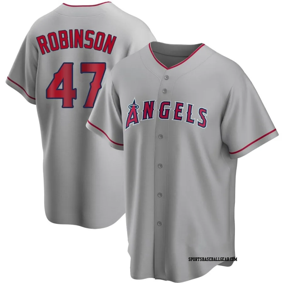 Chuckie Robinson Men's Los Angeles Angels Replica Silver Road Jersey