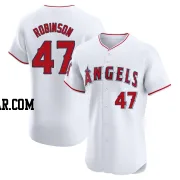 Chuckie Robinson Men's Los Angeles Angels White Elite Home Jersey