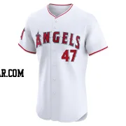 Chuckie Robinson Men's Los Angeles Angels White Elite Home Jersey