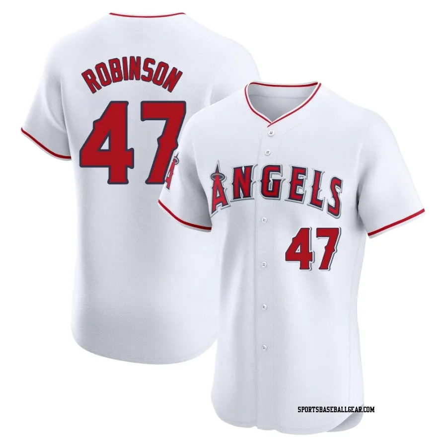 Chuckie Robinson Men's Los Angeles Angels White Elite Home Jersey