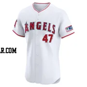 Chuckie Robinson Men's Los Angeles Angels White Elite Home Patch Jersey