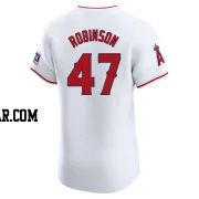 Chuckie Robinson Men's Los Angeles Angels White Elite Home Patch Jersey