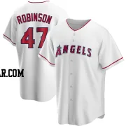 Chuckie Robinson Men's Los Angeles Angels White Replica Home Jersey