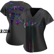 Chuckie Robinson Women's Cincinnati Reds Black Holographic Replica Alternate Jersey