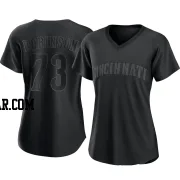 Chuckie Robinson Women's Cincinnati Reds Black Replica Pitch Fashion Jersey