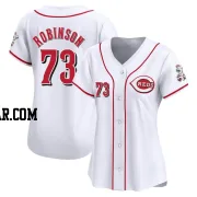 Chuckie Robinson Women's Cincinnati Reds White Limited Home Jersey