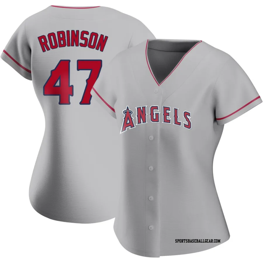 Chuckie Robinson Women's Los Angeles Angels Authentic Silver Road Jersey