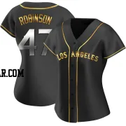 Chuckie Robinson Women's Los Angeles Angels Black Golden Replica Alternate Jersey