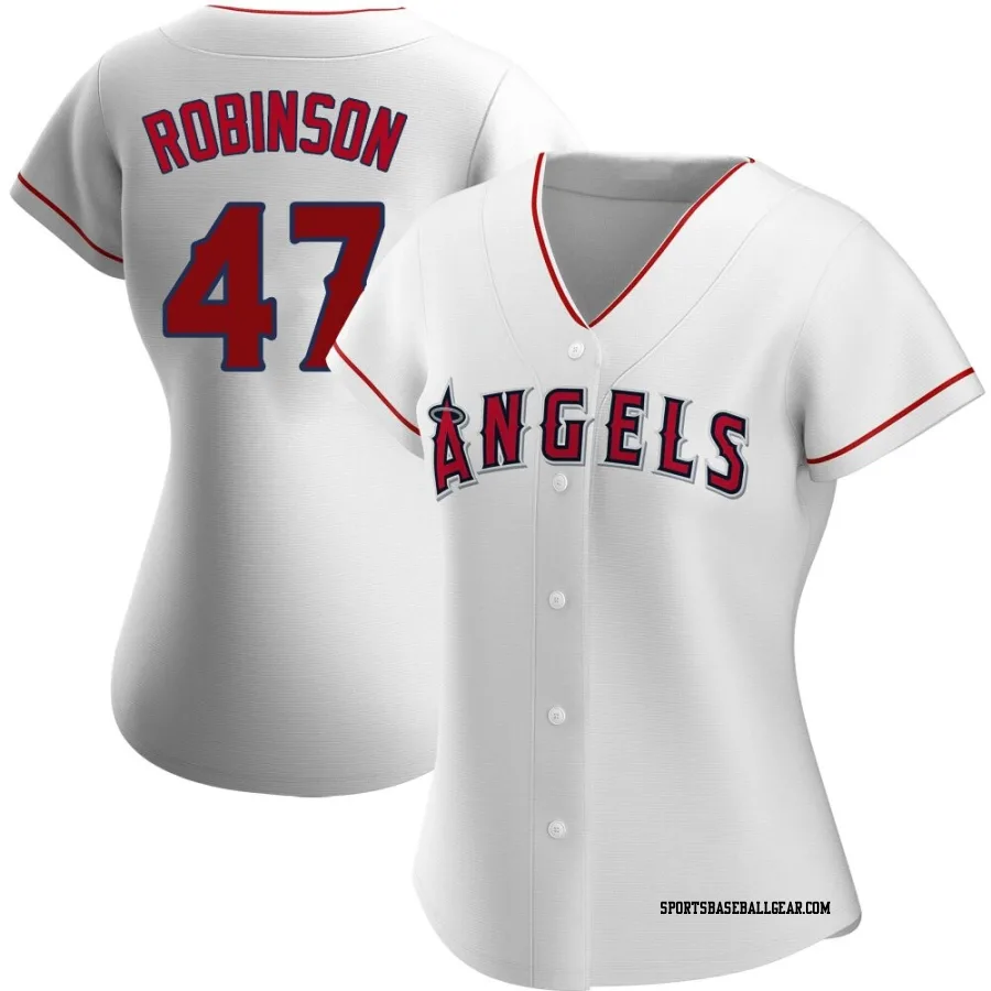 Chuckie Robinson Women's Los Angeles Angels White Authentic Home Jersey