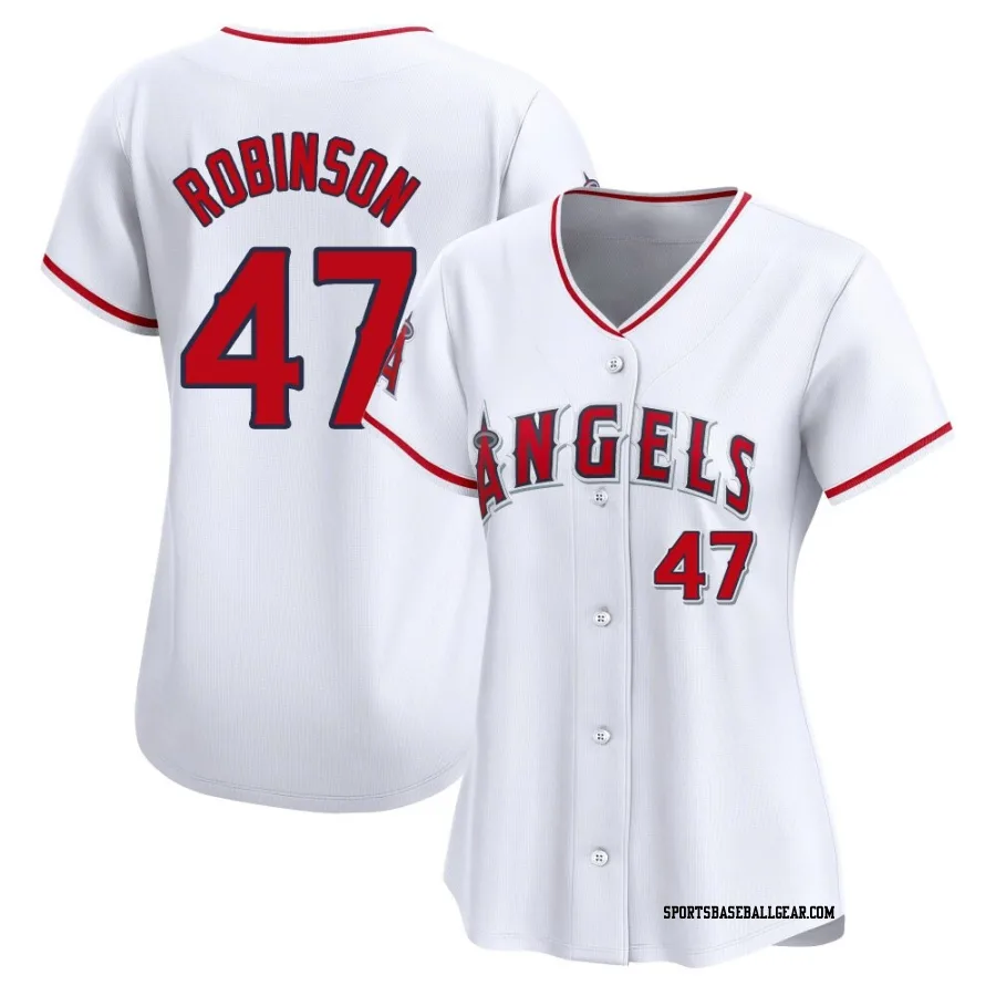 Chuckie Robinson Women's Los Angeles Angels White Limited Home Jersey