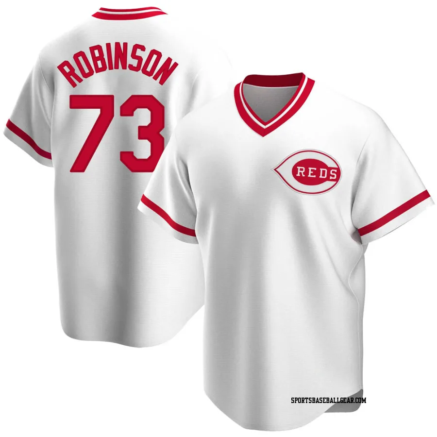 Chuckie Robinson Youth Cincinnati Reds White Replica Home Cooperstown Collection Jersey